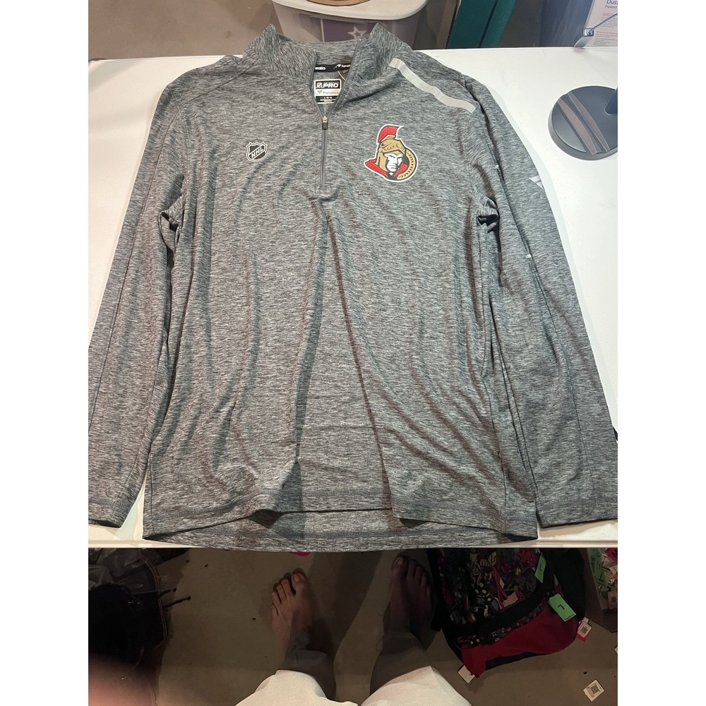 Fanatics Pro Men's Ottawa Senators Zip Up Light Jacket Large Grey
